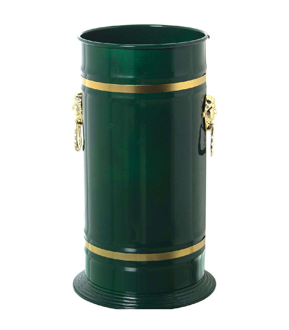 wadiga Porte parapluie rond en métal vert et doré 23x23x40cm
