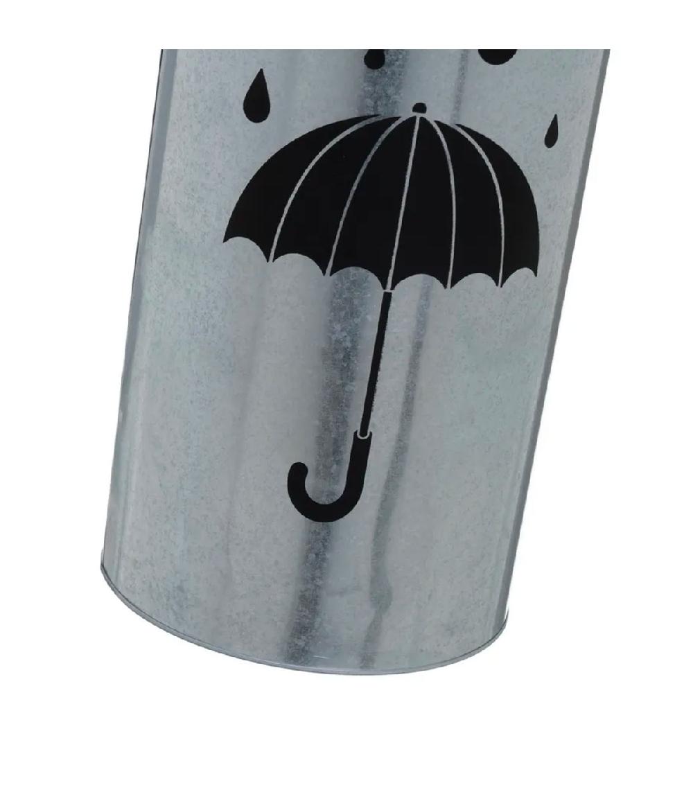 Wadiga Porte-parapluie Rond En Zinc Galvanisé 20x20x46cm