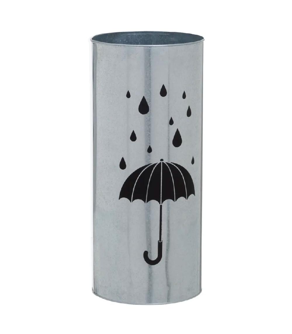 wadiga Porte-parapluie rond en zinc galvanisé 20x20x46cm