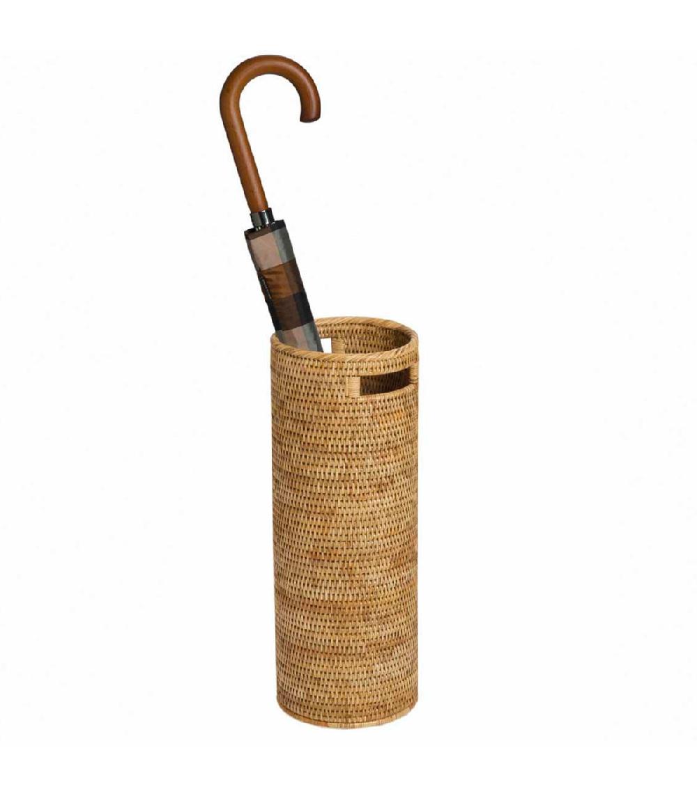 Wadiga Porte-parapluies Rond En Rotin Tressé 23x23x53cm