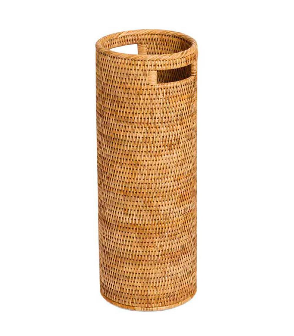 wadiga Porte-parapluies rond en rotin tressé 23x23x53cm