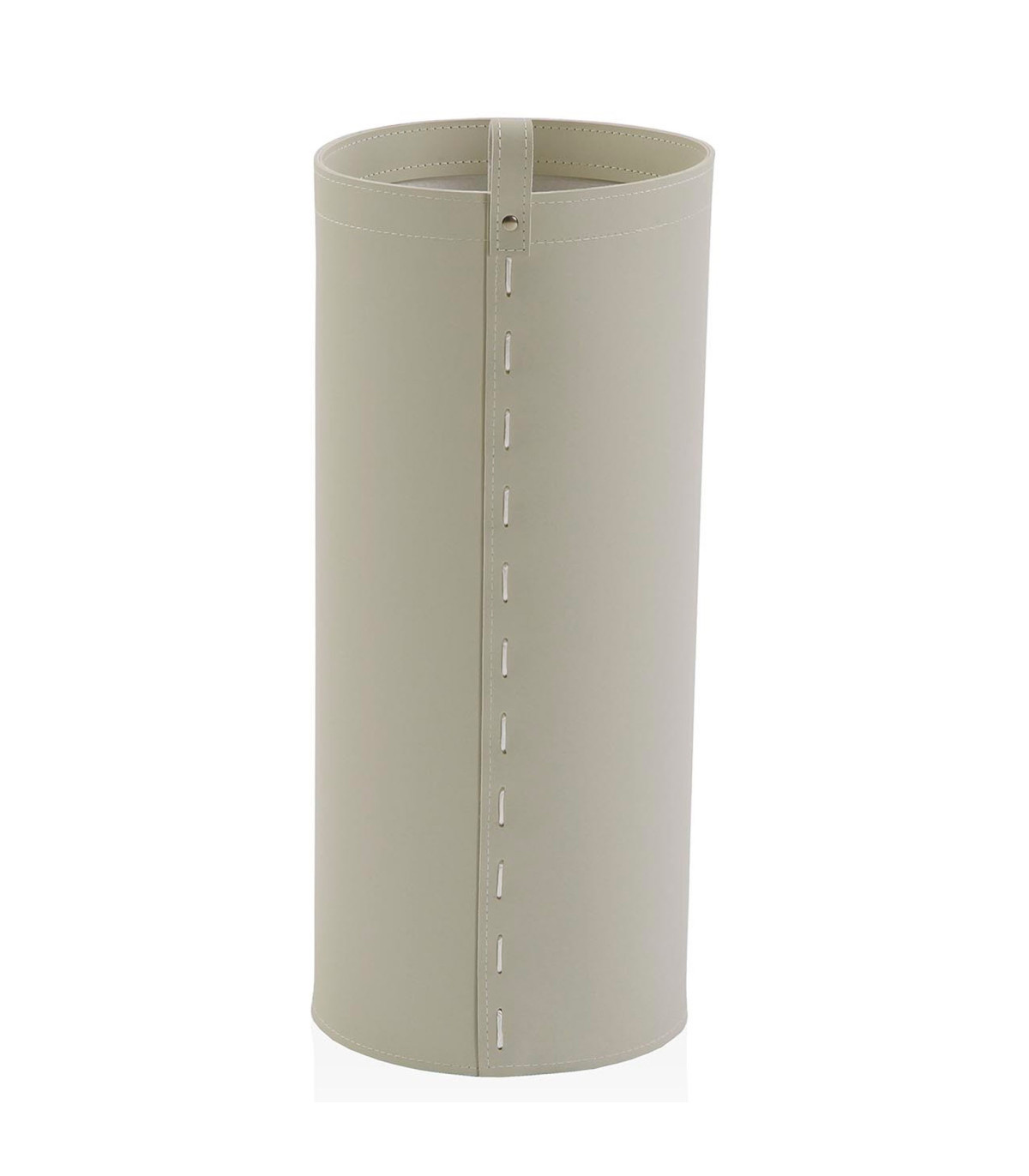 Wadiga Porte-parapluies Rond En Similicuir Beige Crème 20x20x48cm