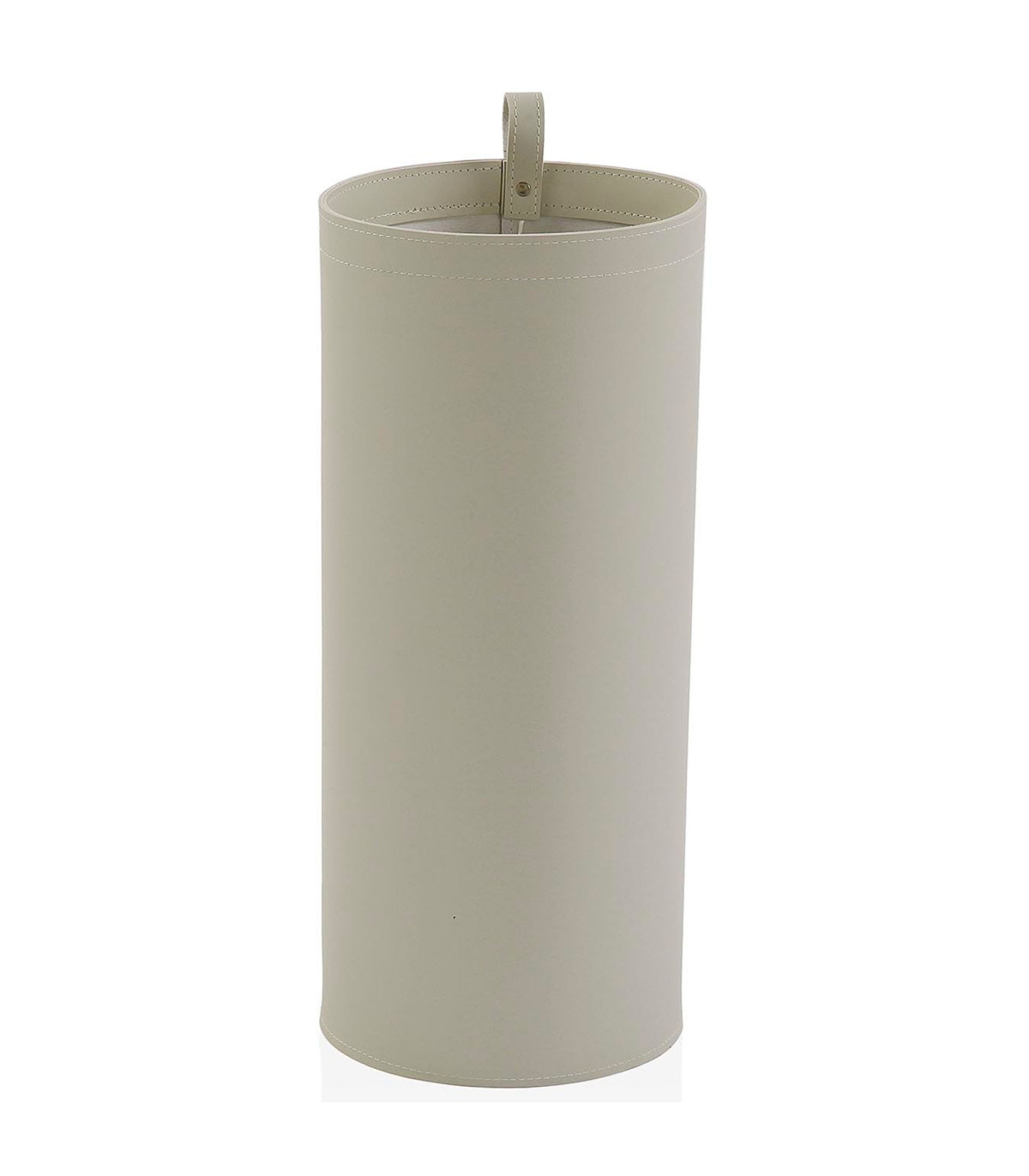 wadiga Porte-parapluies rond en similicuir beige crème 20x20x48cm