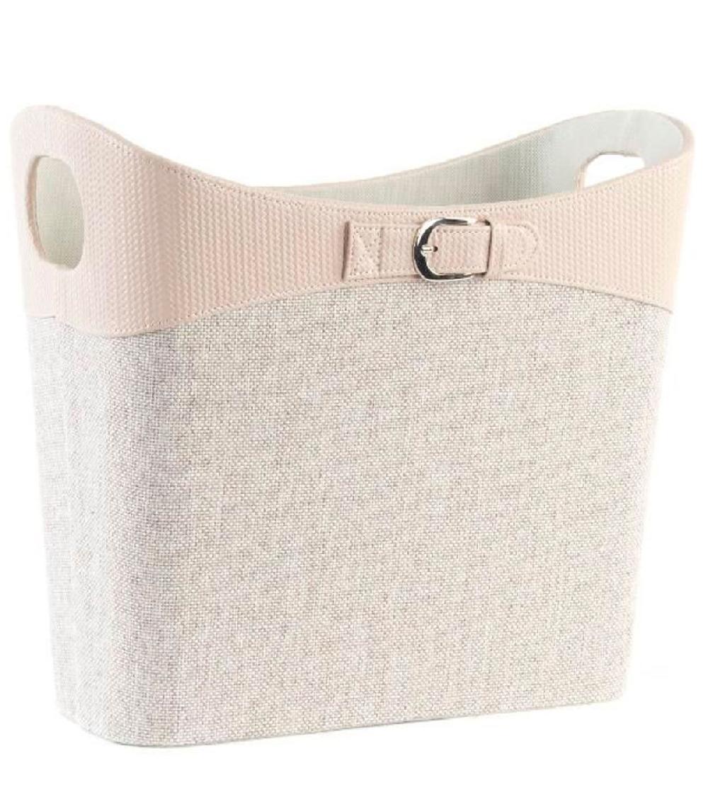 wadiga Porte-revues à poser en similicuir et lin beige