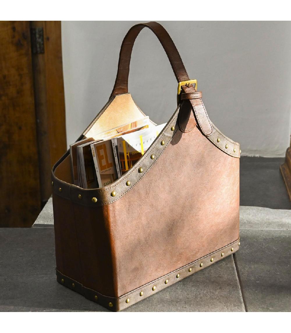 Wadiga Porte-revues à Poser En Similicuir Marron Foncé