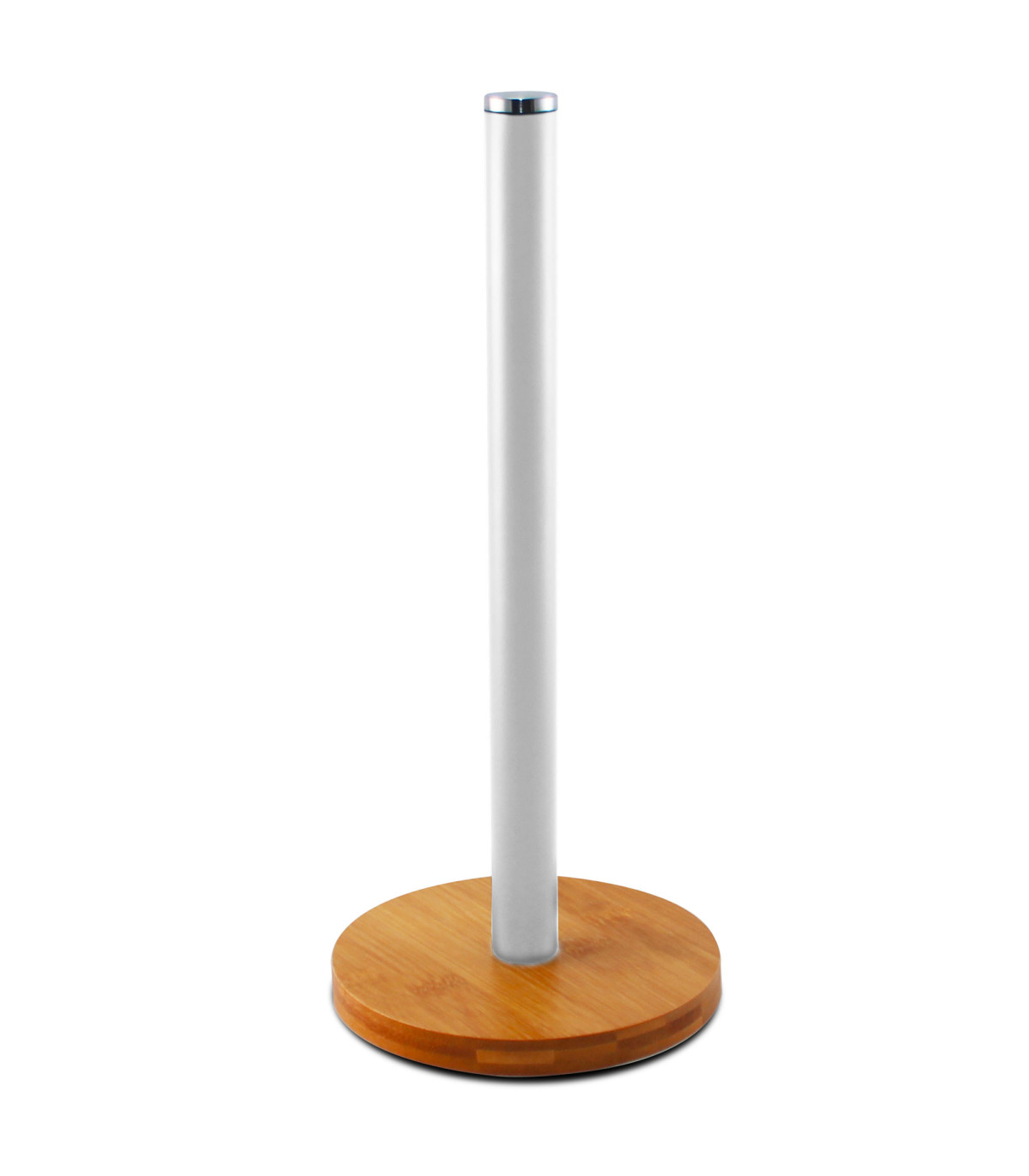 wadiga Porte rouleau essuie-tout bambou blanc 15x15x34cm