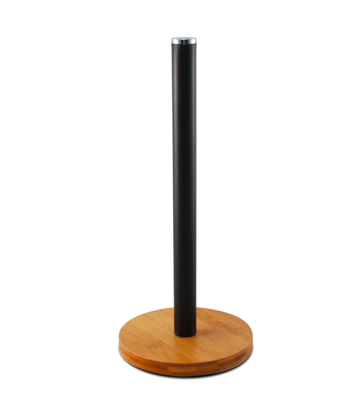 wadiga Porte rouleau essuie-tout bambou noir 15x15x34cm