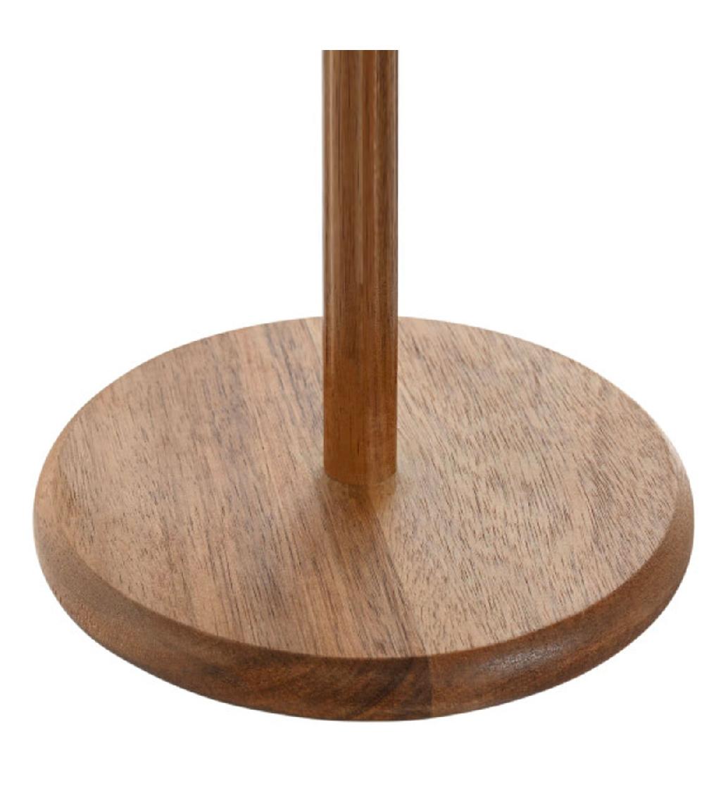 Wadiga Porte Rouleau Essuie-tout Bois D'acacia 17x17x32cm