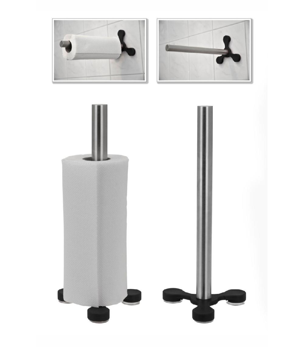 Wadiga Porte Rouleau Essuie-tout Métal Inox Ventouses