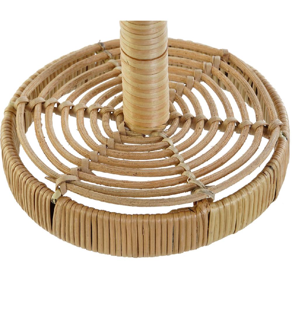 Wadiga Porte Rouleau Essuie-tout Rotin Et Métal 15x15x32cm