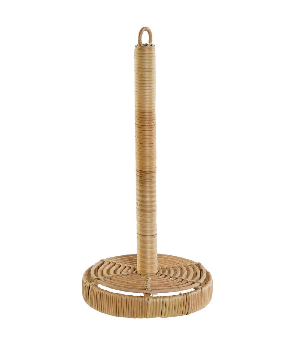 wadiga Porte rouleau essuie-tout rotin et métal 15x15x32cm