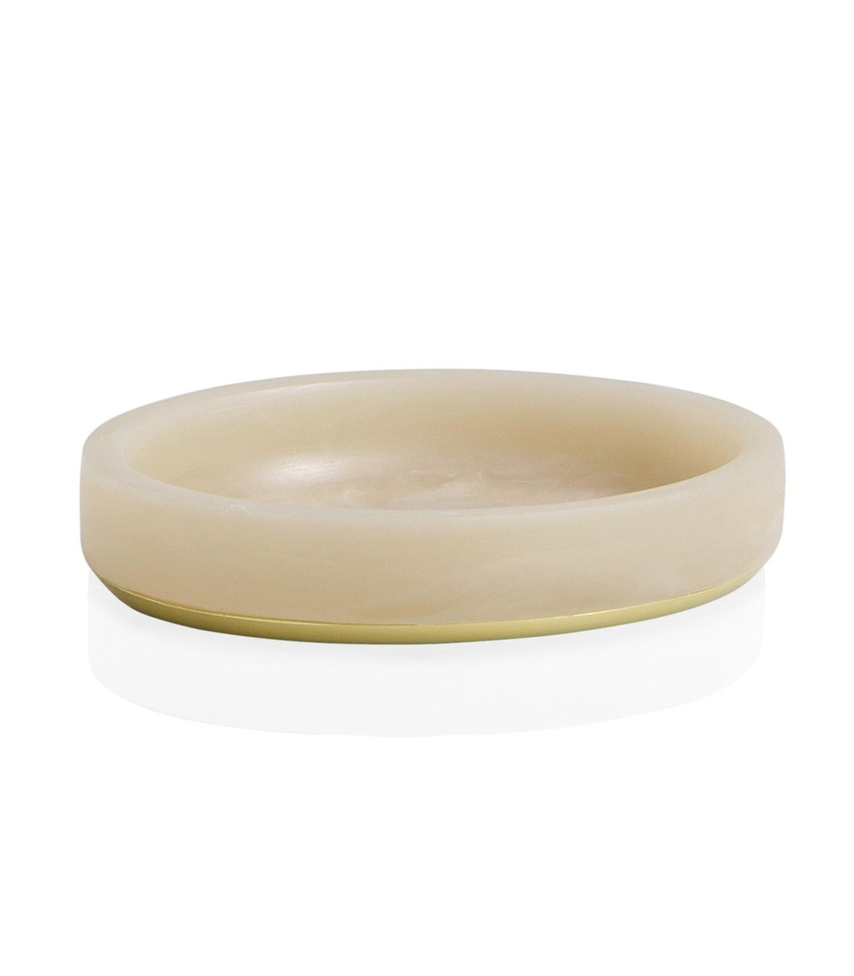 wadiga Porte Savon en Résine Effet Marbre Rose et Métal Doré Rosy