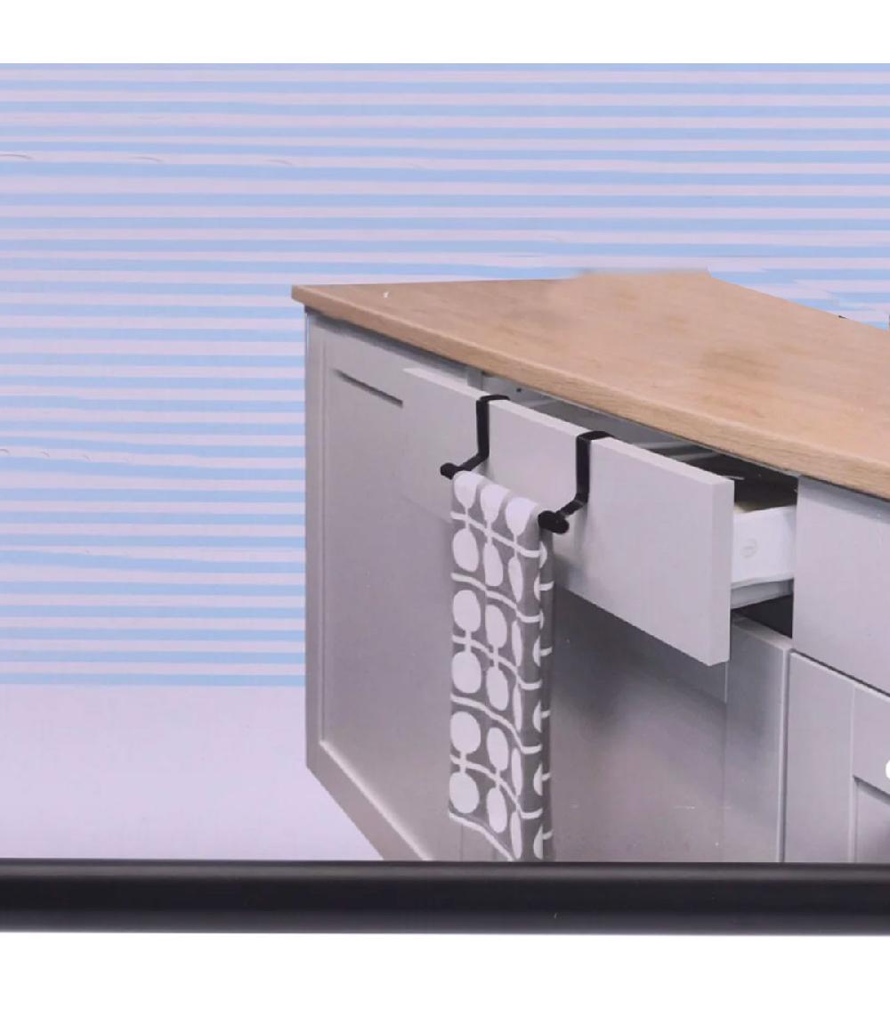 Wadiga Porte-serviette De Porte En Métal Noir 36.5x8x6cm