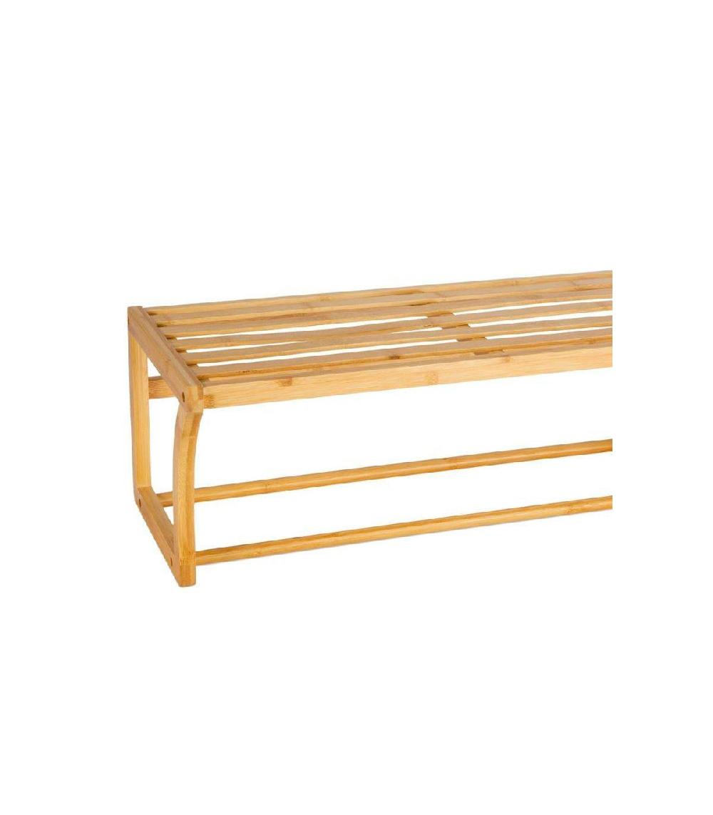 Wadiga Porte-serviette Mural Bambou Avec étagère - 60x25.5x20.5cm