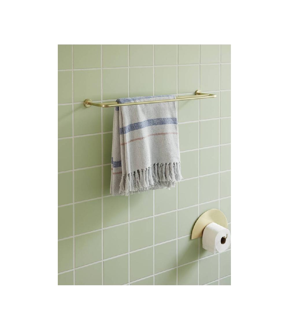 Wadiga Porte-Serviette Mural Double Barre En Laiton Doré