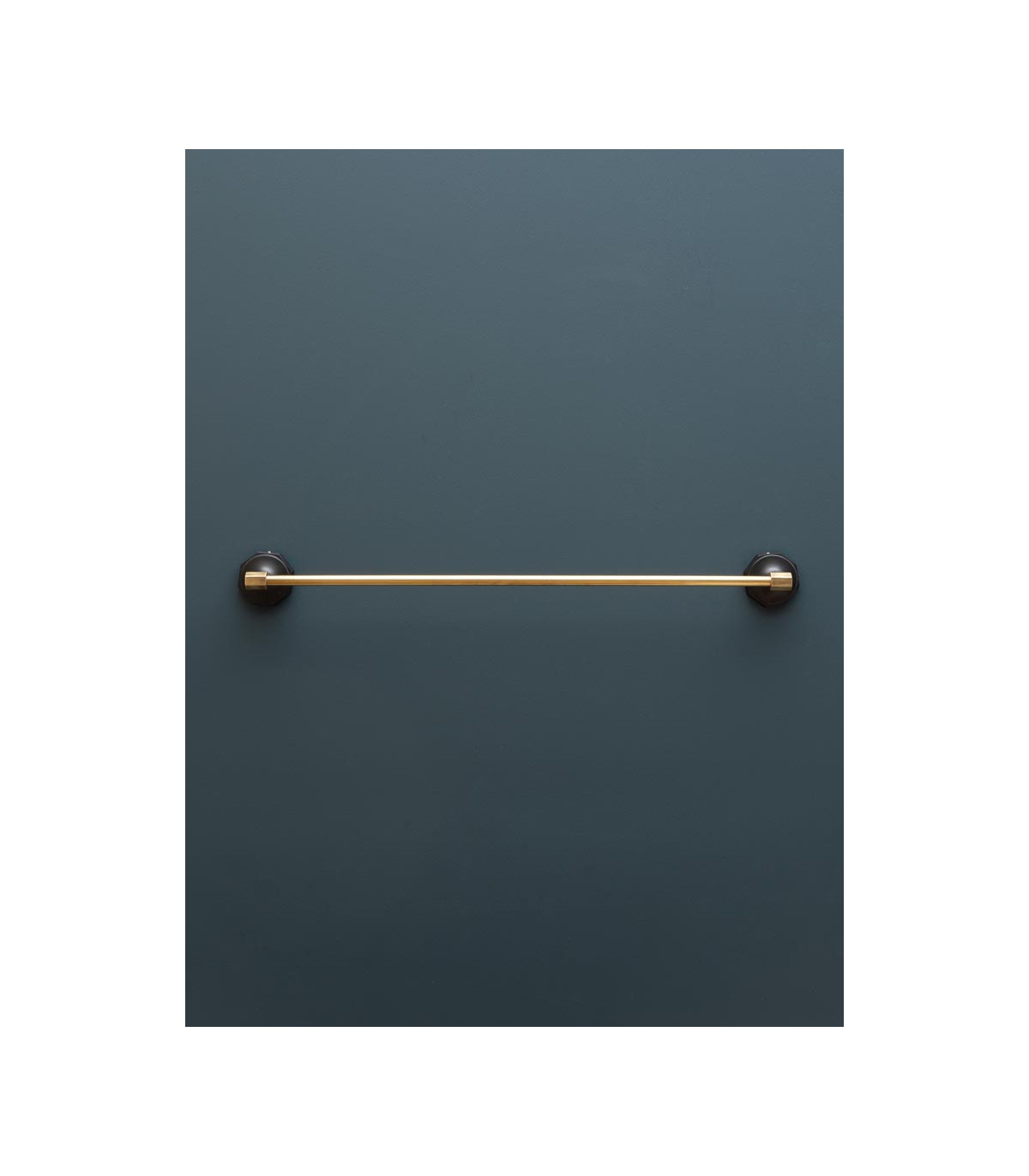 Wadiga Porte-serviette Mural En Acier Inoxydable Noir Et Laiton Doré -L65cm