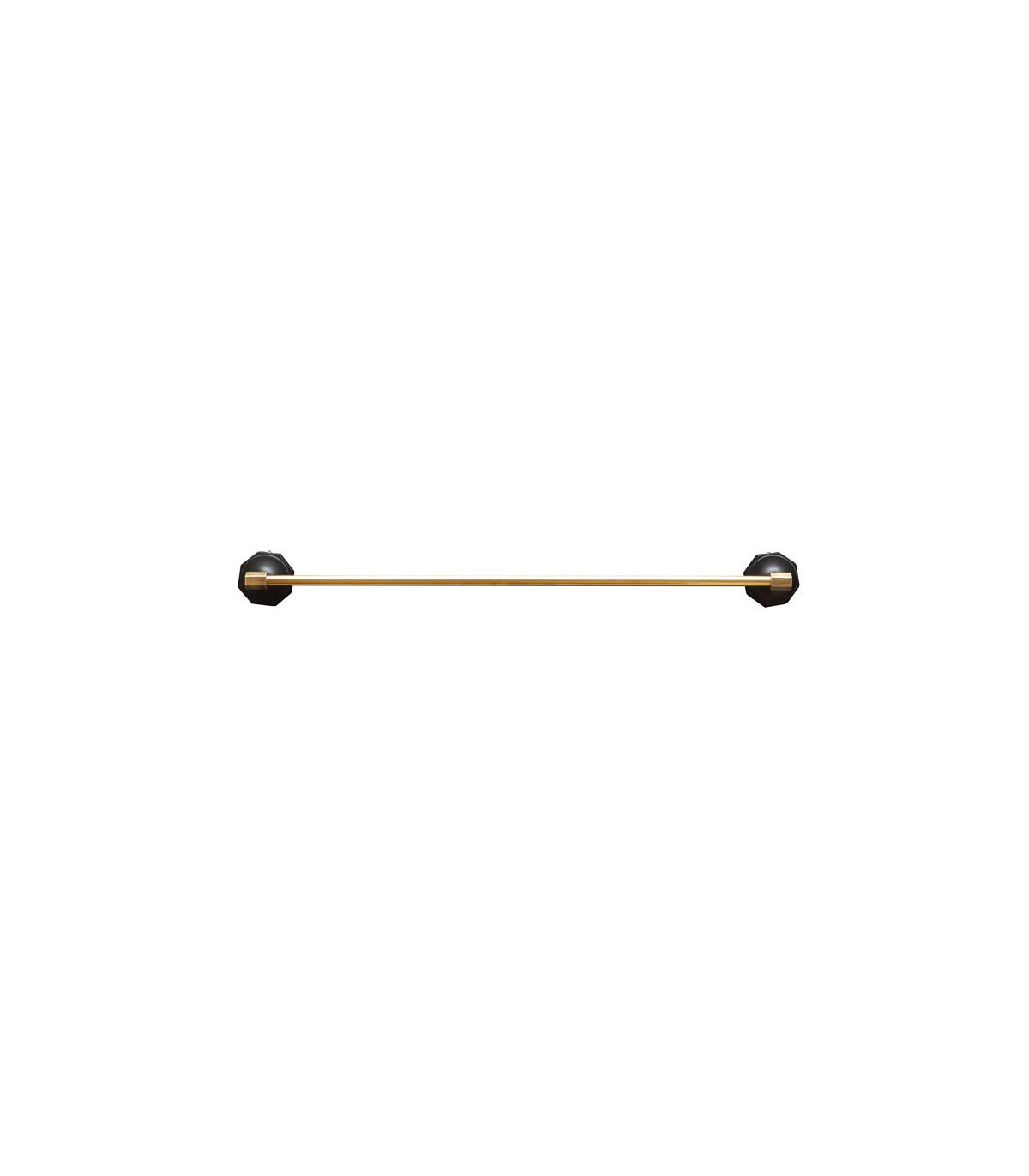 wadiga Porte-serviette mural en acier inoxydable noir et laiton doré -L65cm