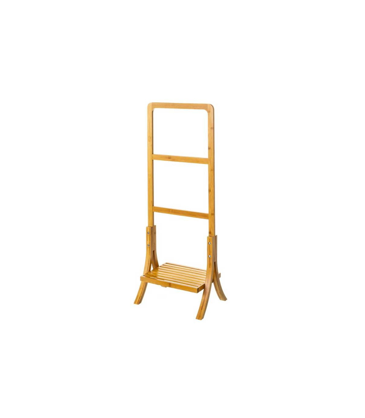 wadiga Porte Serviette sur Pied en Bambou avec Étagère