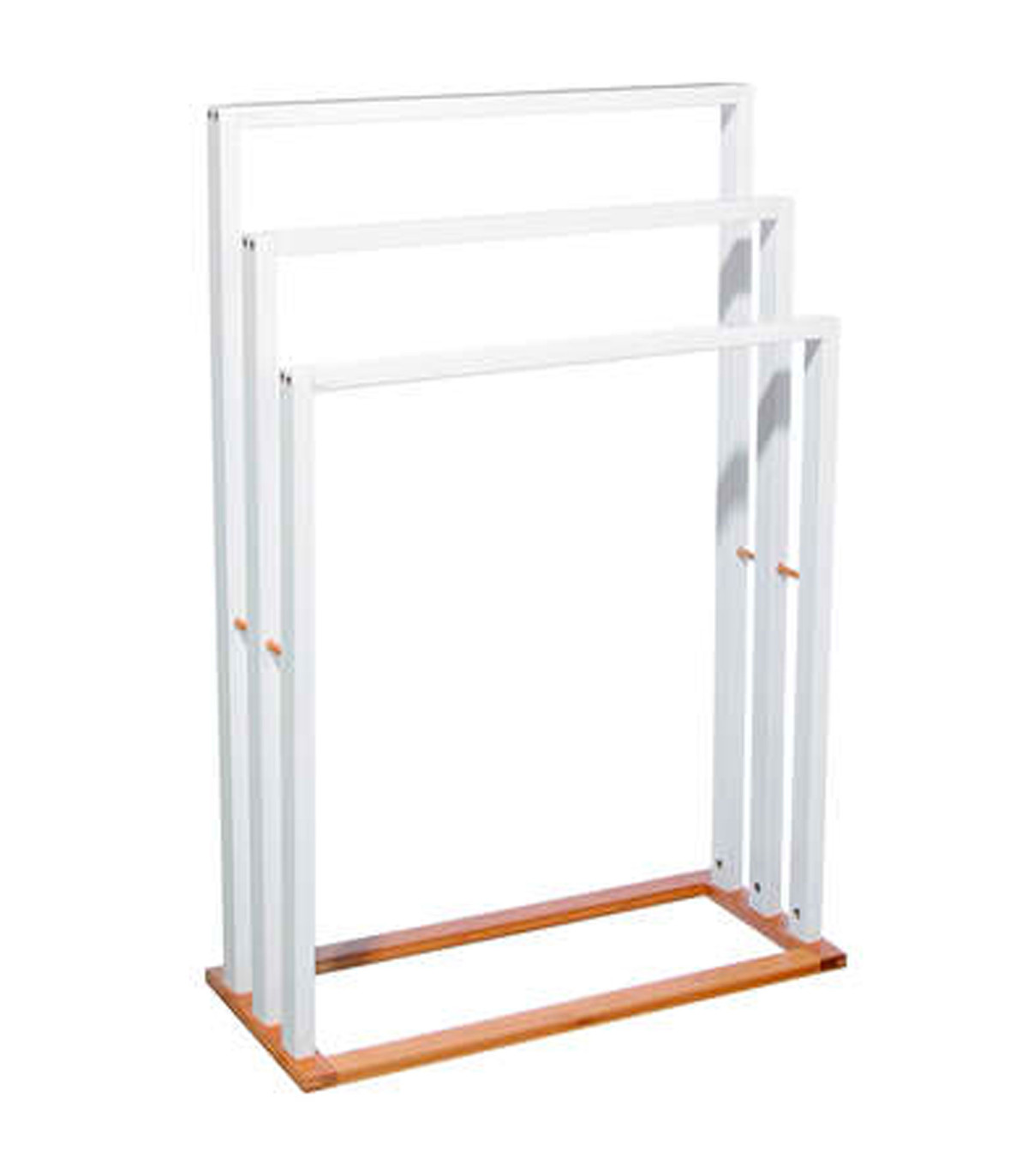 wadiga Porte serviette sur pied en bambou bicolore 3 Bras - 55x24x82cm