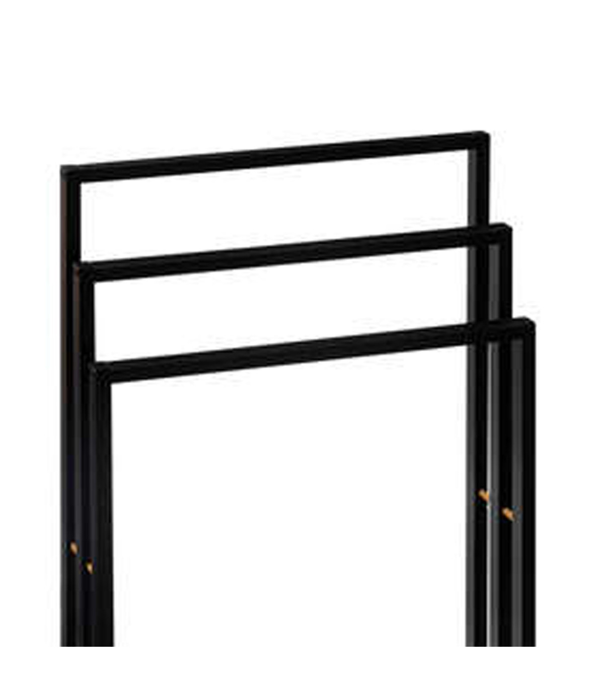 Wadiga Porte Serviette Sur Pied En Bambou Bicolore Noir Et Bois 3 Bras