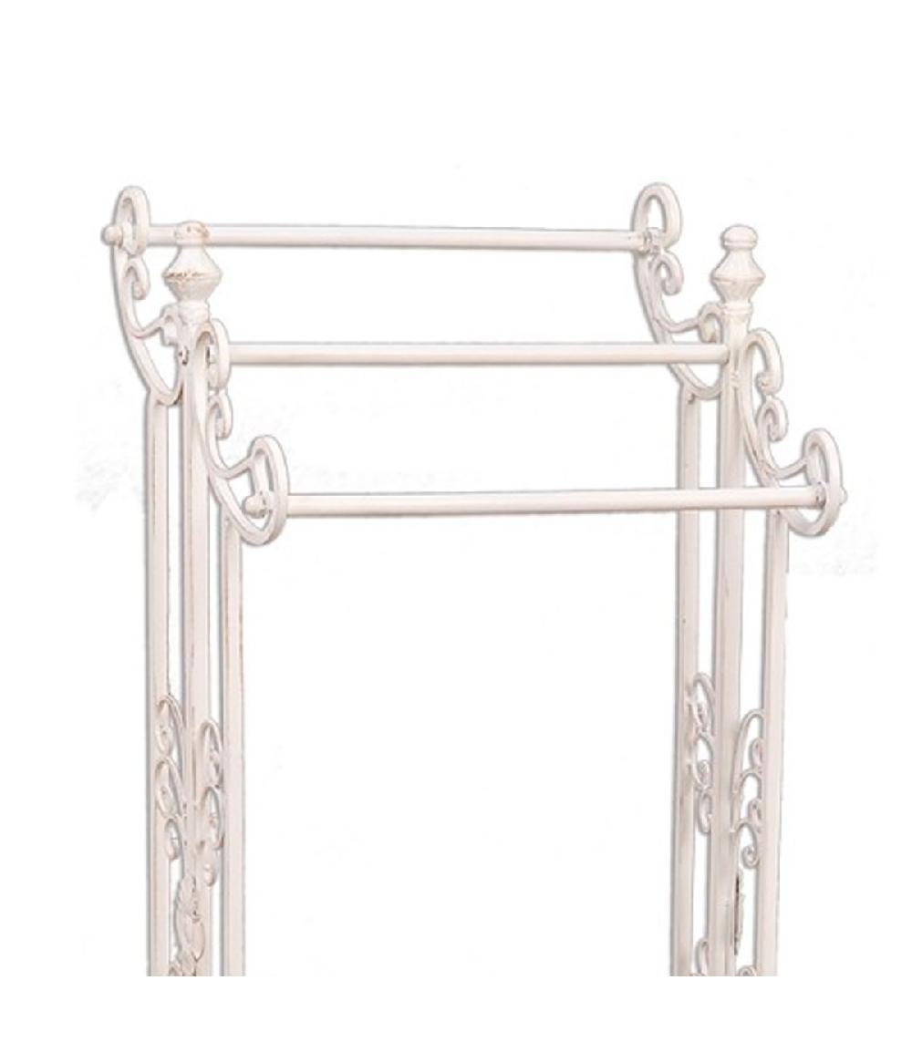 Wadiga Porte Serviette Sur Pied En Métal Blanc 40x37x91cm