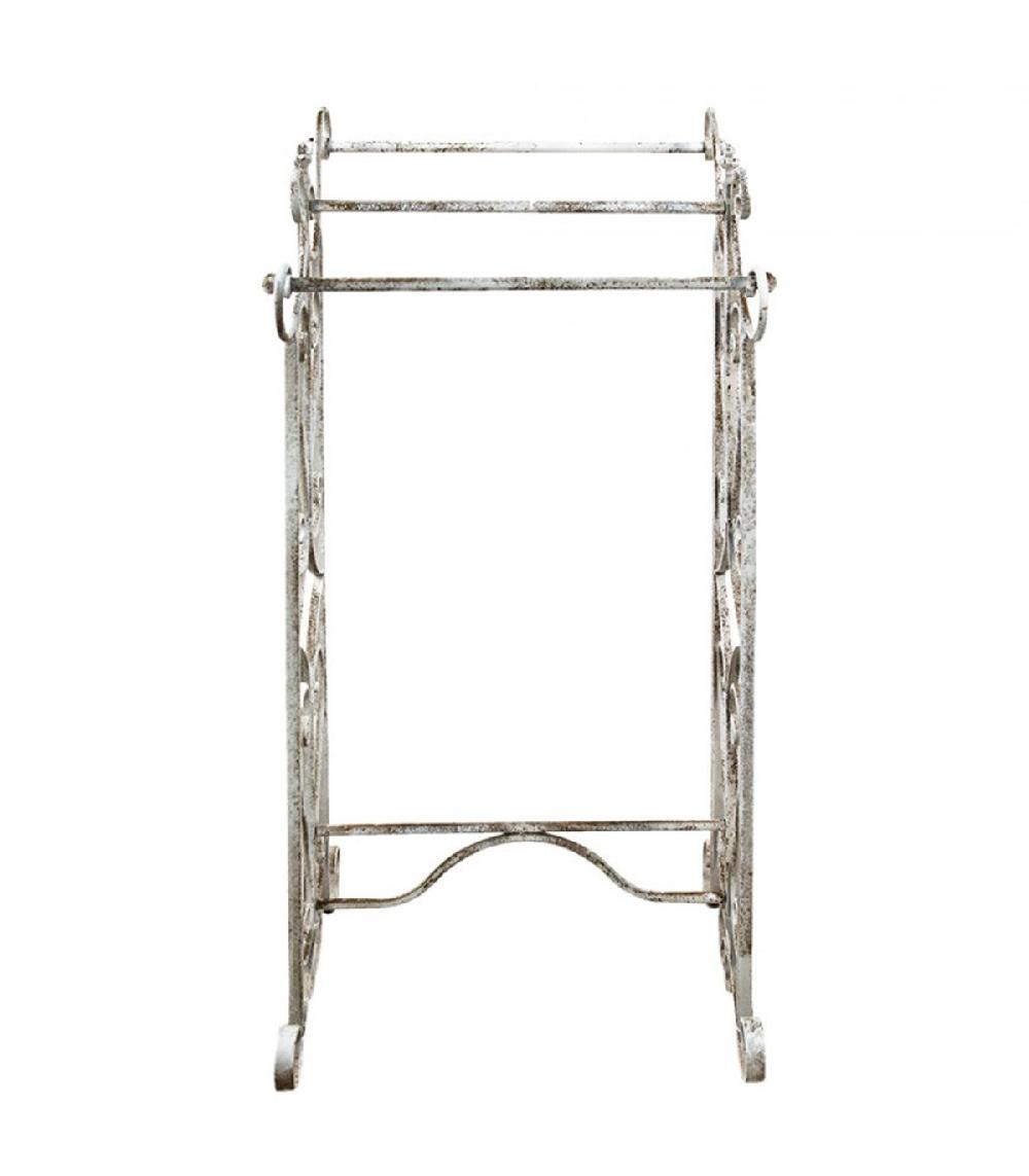 Wadiga Porte Serviette Sur Pied En Métal Blanc 48x36x89cm