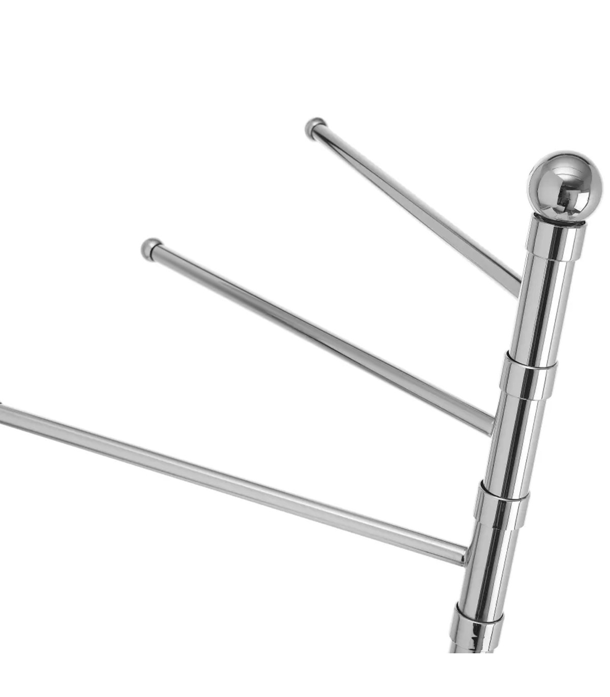 Wadiga Porte Serviette Sur Pied En Métal Chromé 3 Bras 65.5x22.8x90.5cm