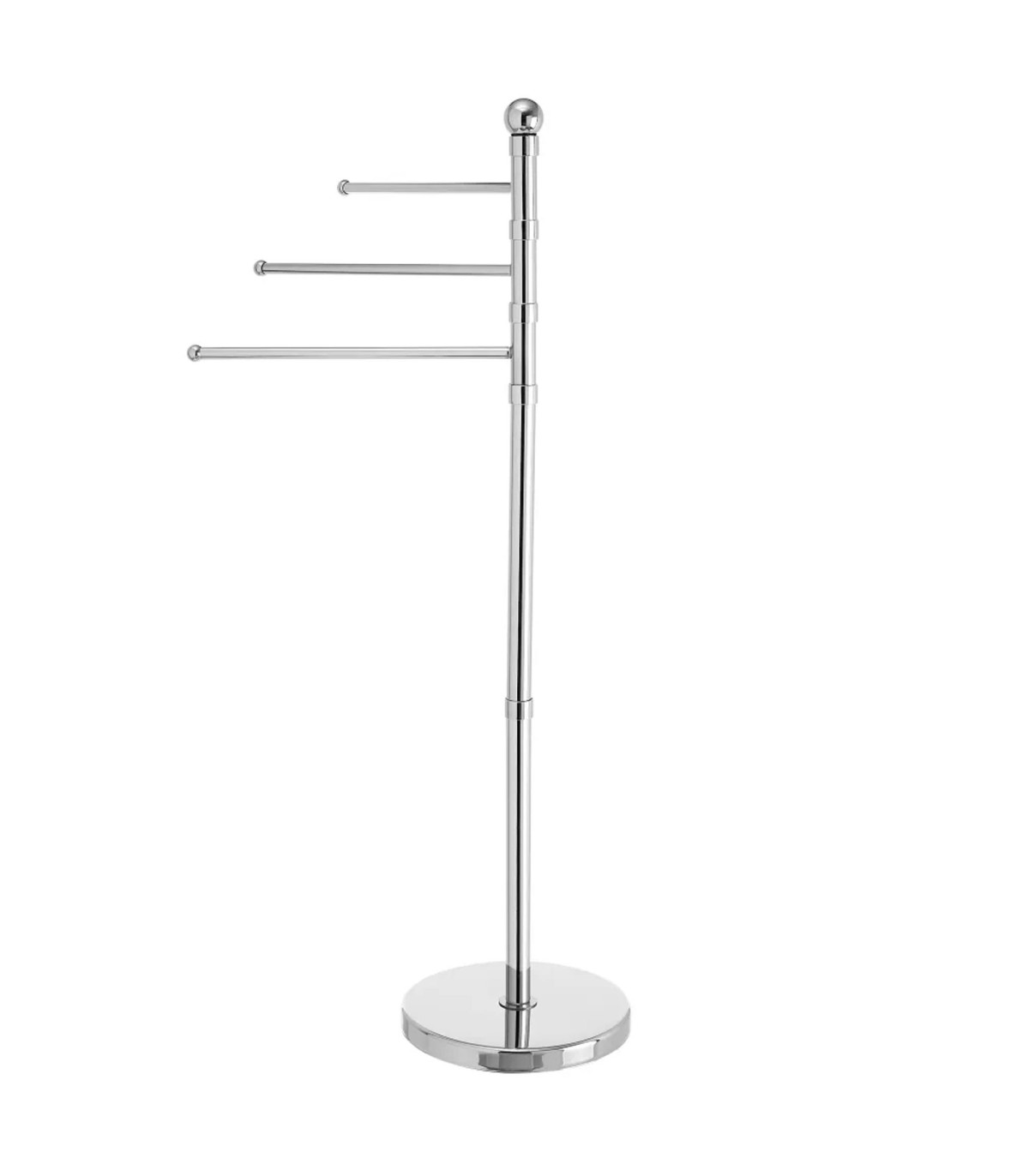 wadiga Porte serviette sur pied en métal chromé 3 bras 65.5x22.8x90.5cm