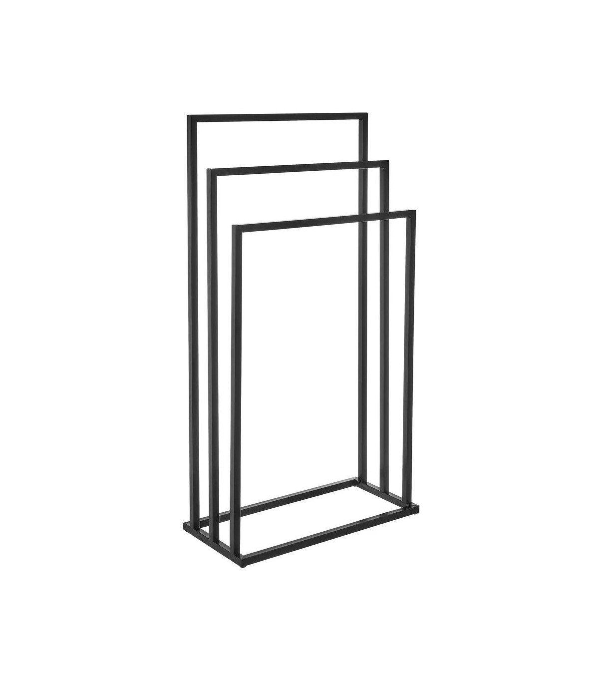 wadiga Porte Serviette sur Pied en Métal Noir 3 Bras