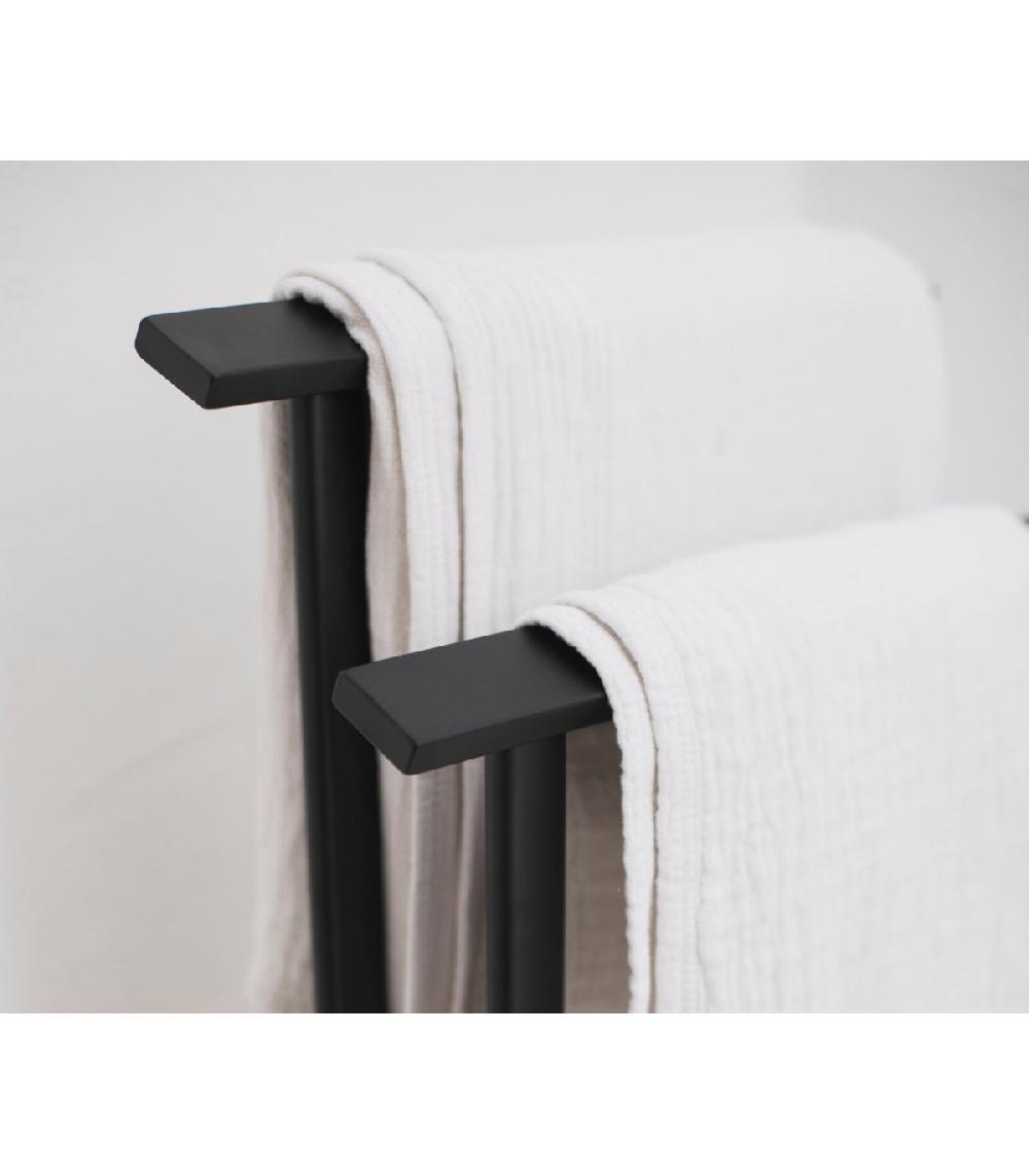 Wadiga Porte-Serviettes à Poser Double En Métal Noir Mat