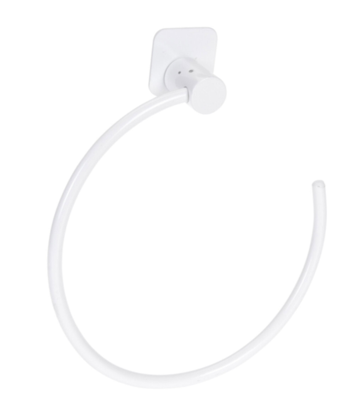 Wadiga Porte-serviettes Anneau En Métal Blanc - 18x18cm