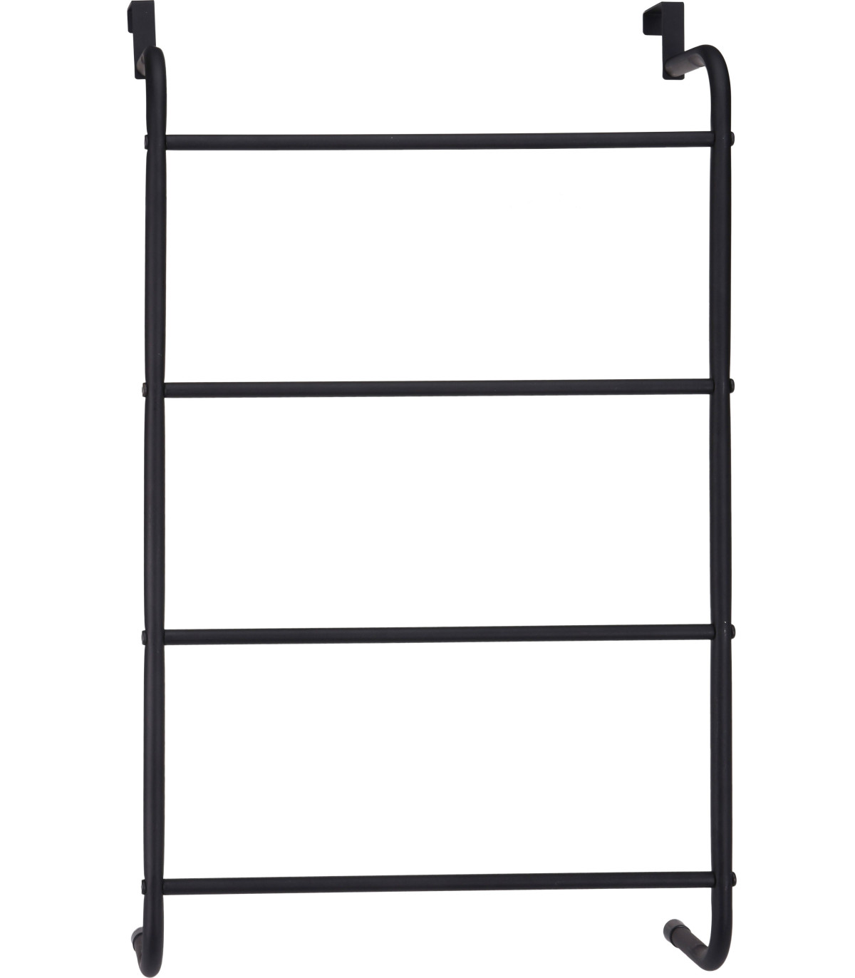 wadiga Porte-Serviettes de Porte en Métal Noir 4 Barres
