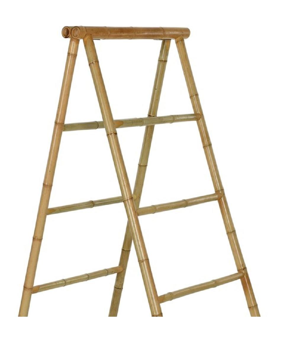 Wadiga Porte Serviettes échelle Double En Bambou Naturel 140x57x57cm