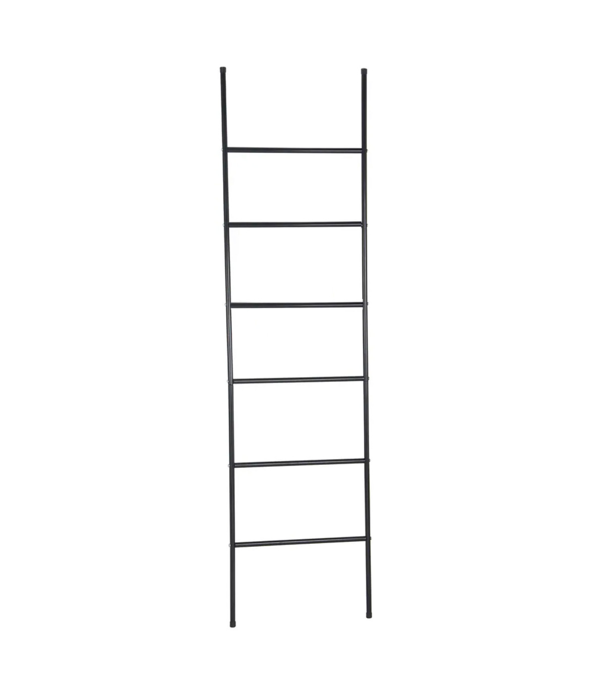 wadiga Porte serviettes échelle en métal noir 45x170cm