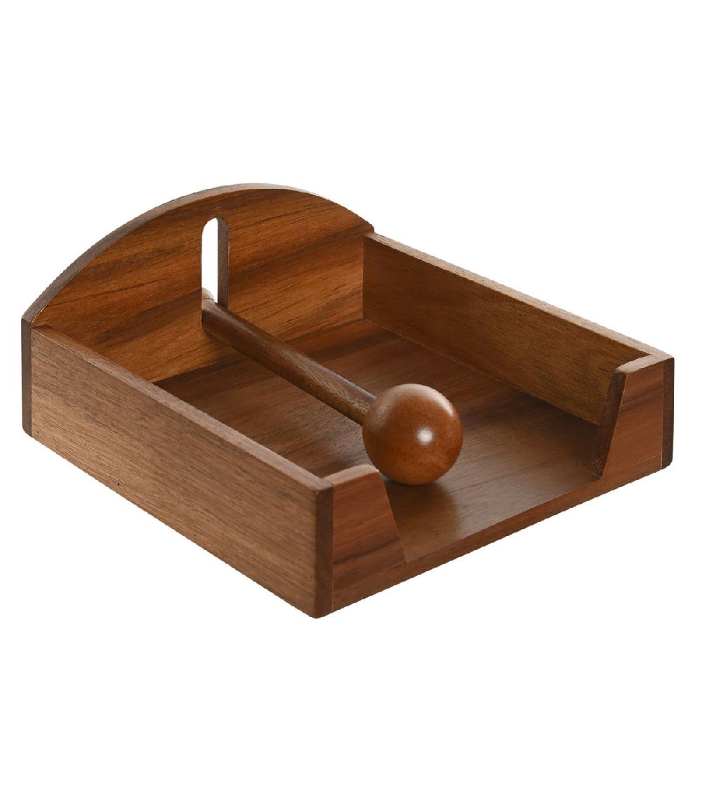 wadiga Porte serviettes en papier en bois d'acacia 19x21x8.8cm