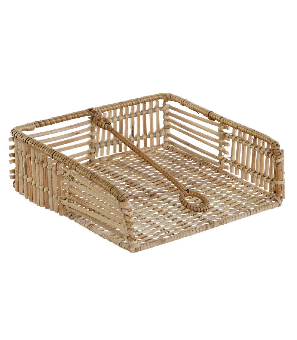 wadiga Porte serviettes en papier en rotin 20x20x6cm