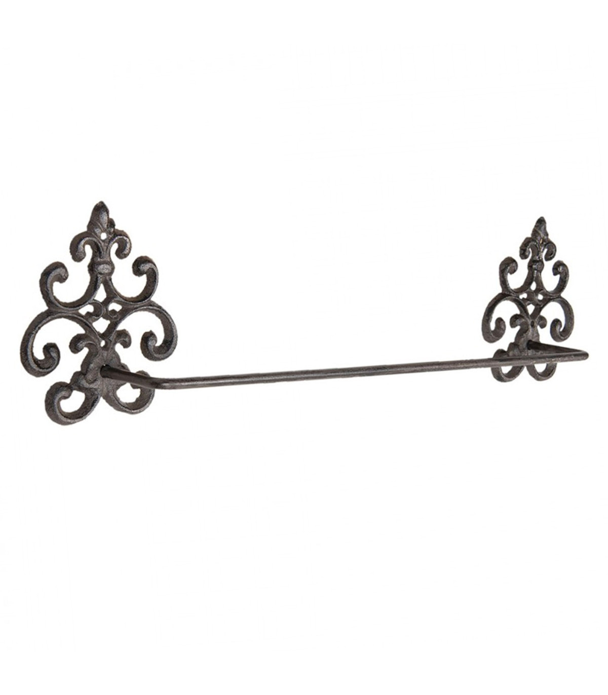 Wadiga Porte-serviettes Mural En Métal Marron 58x6x15cm