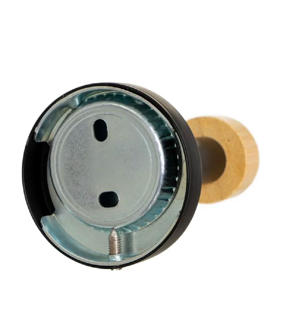 Wadiga Porte-serviettes Mural En Métal Noir Et Bambou 65x10x5cm