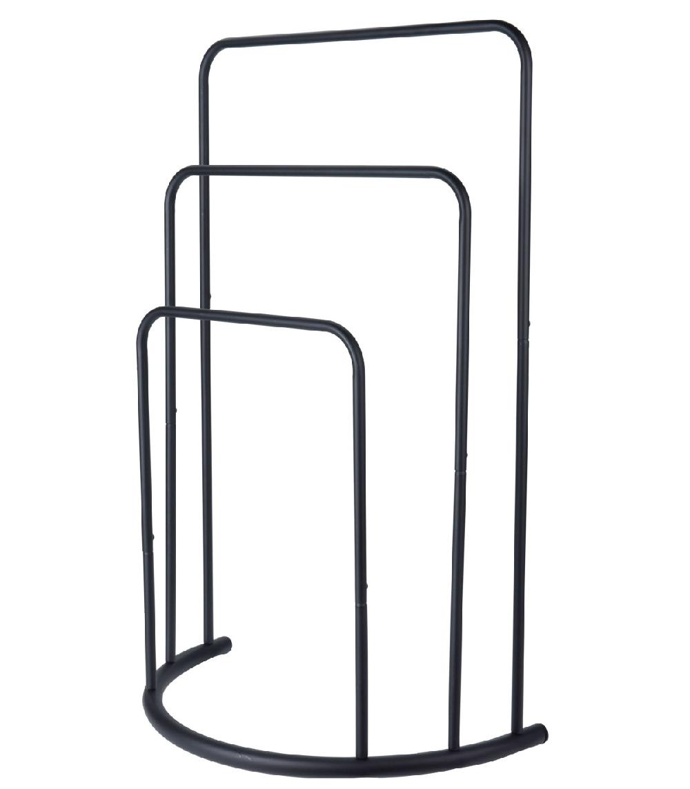 wadiga Porte-Serviettes sur Pied en Métal Noir 3 Bras