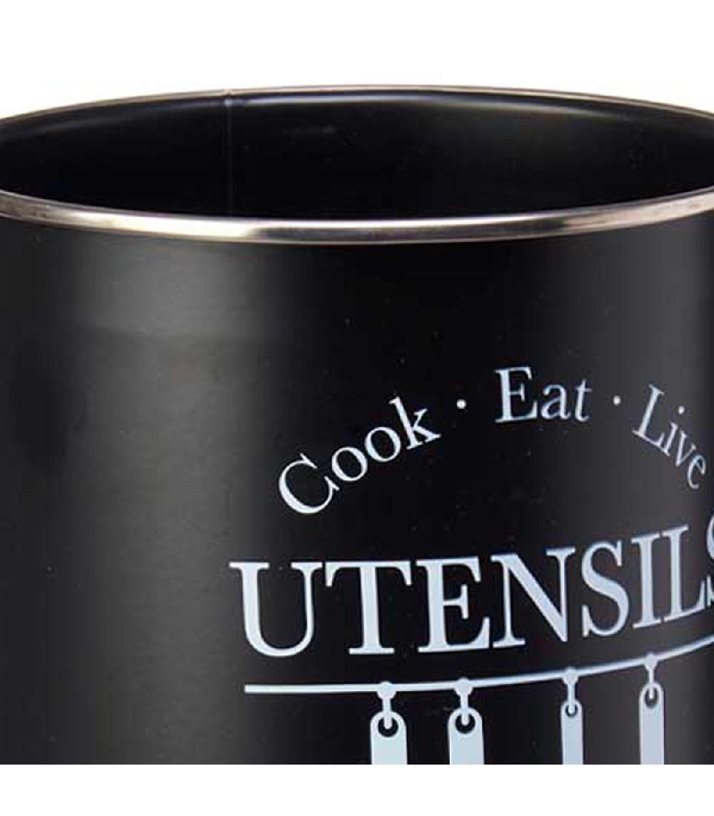 Wadiga Porte Ustensiles De Cuisine Rond En Métal Noir