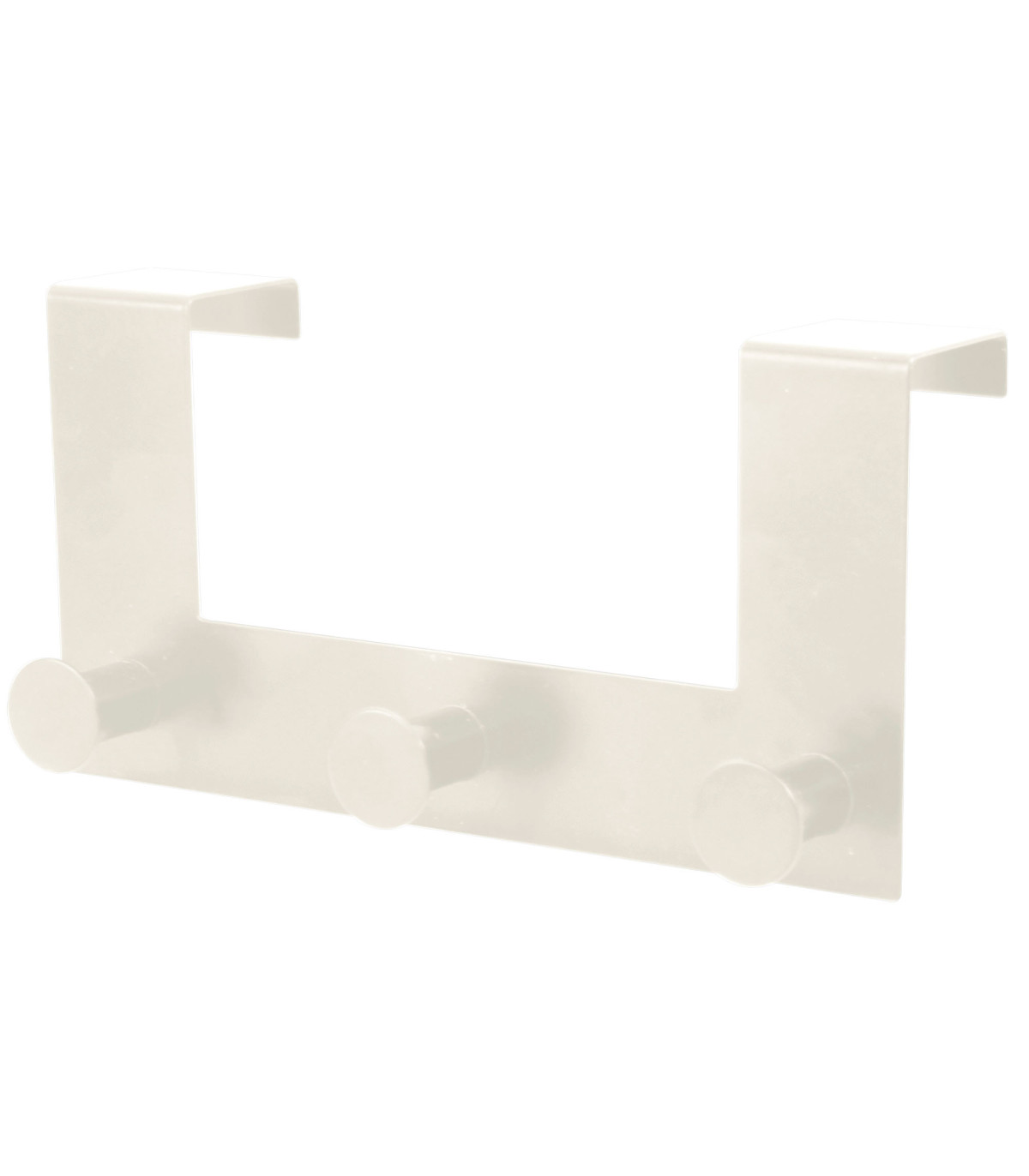 wadiga Portemanteau de porte 3 crochets en métal blanc 22x22x10cm