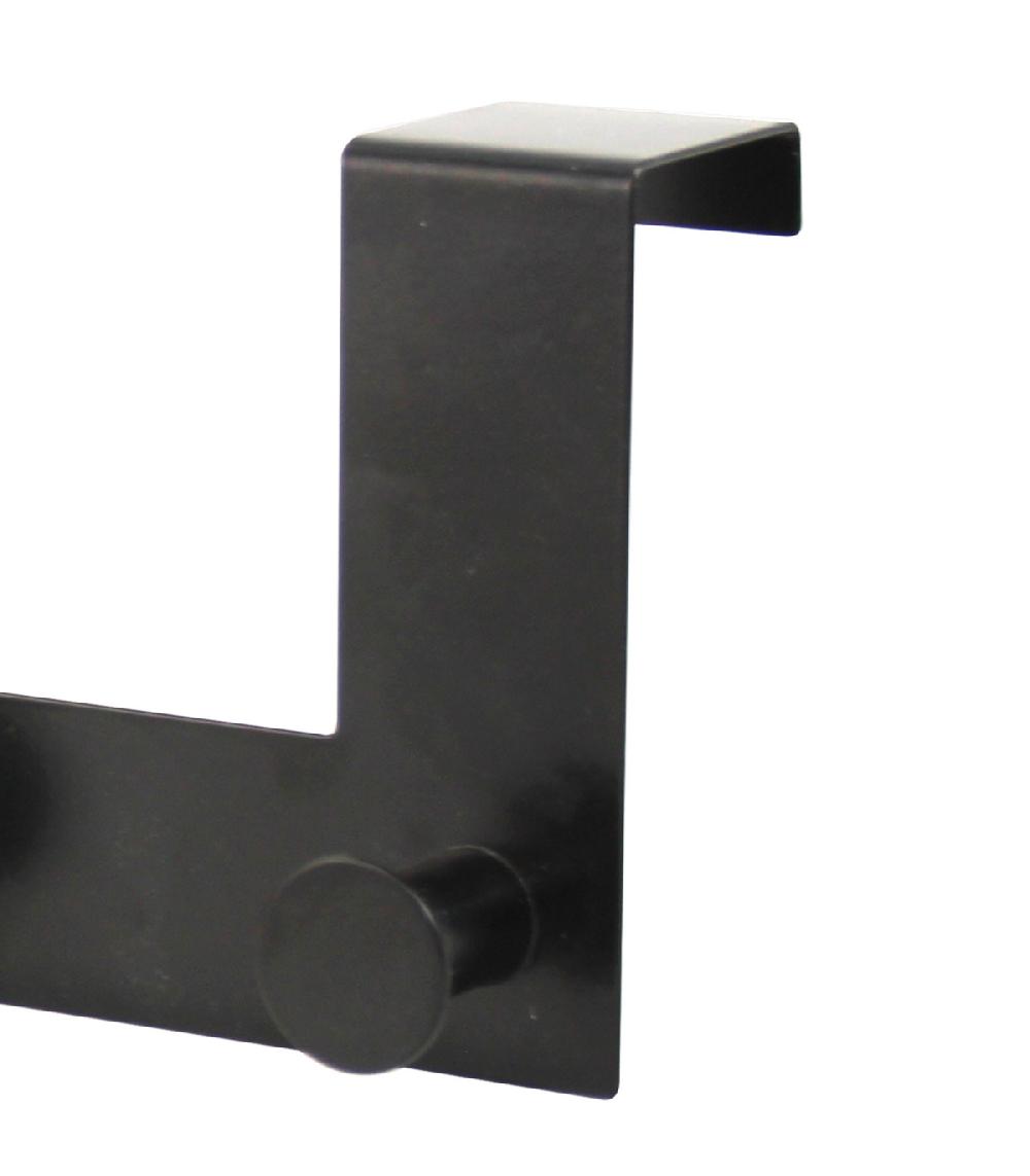 Wadiga Portemanteau De Porte 3 Crochets En Métal Noir 22x22x10cm