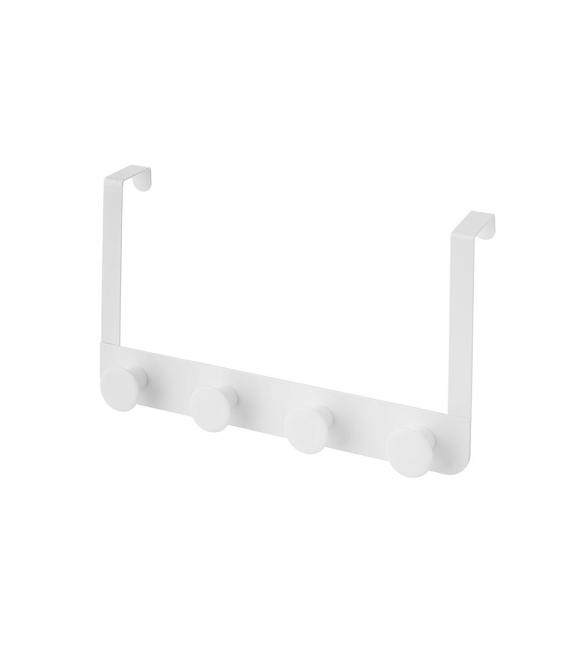 wadiga Portemanteau de porte 4 crochets en Métal et ABS blanc - 35x8.5x20cm