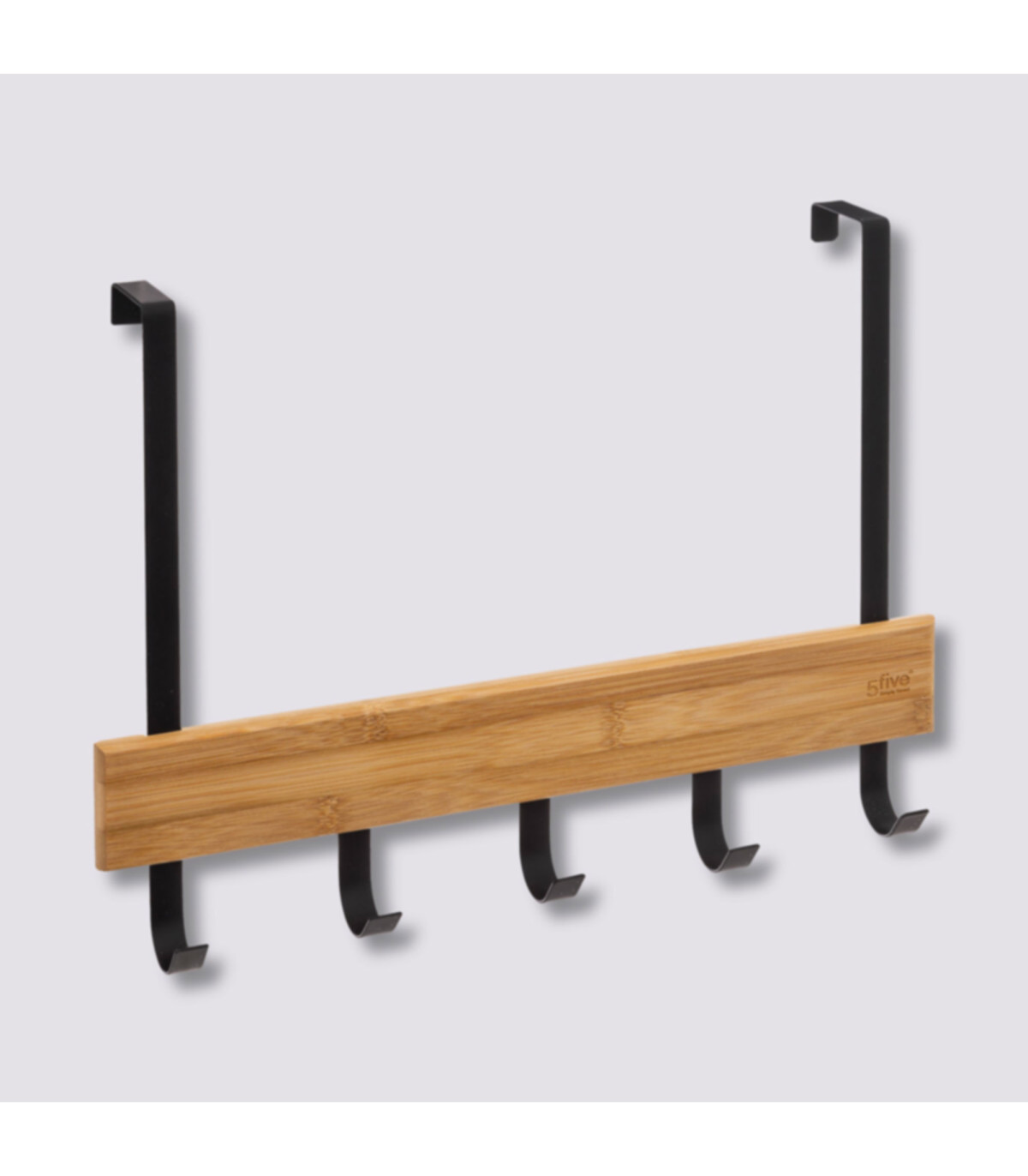 Wadiga Portemanteau De Porte En Bambou Et Métal Noir - 40x2x29.8cm