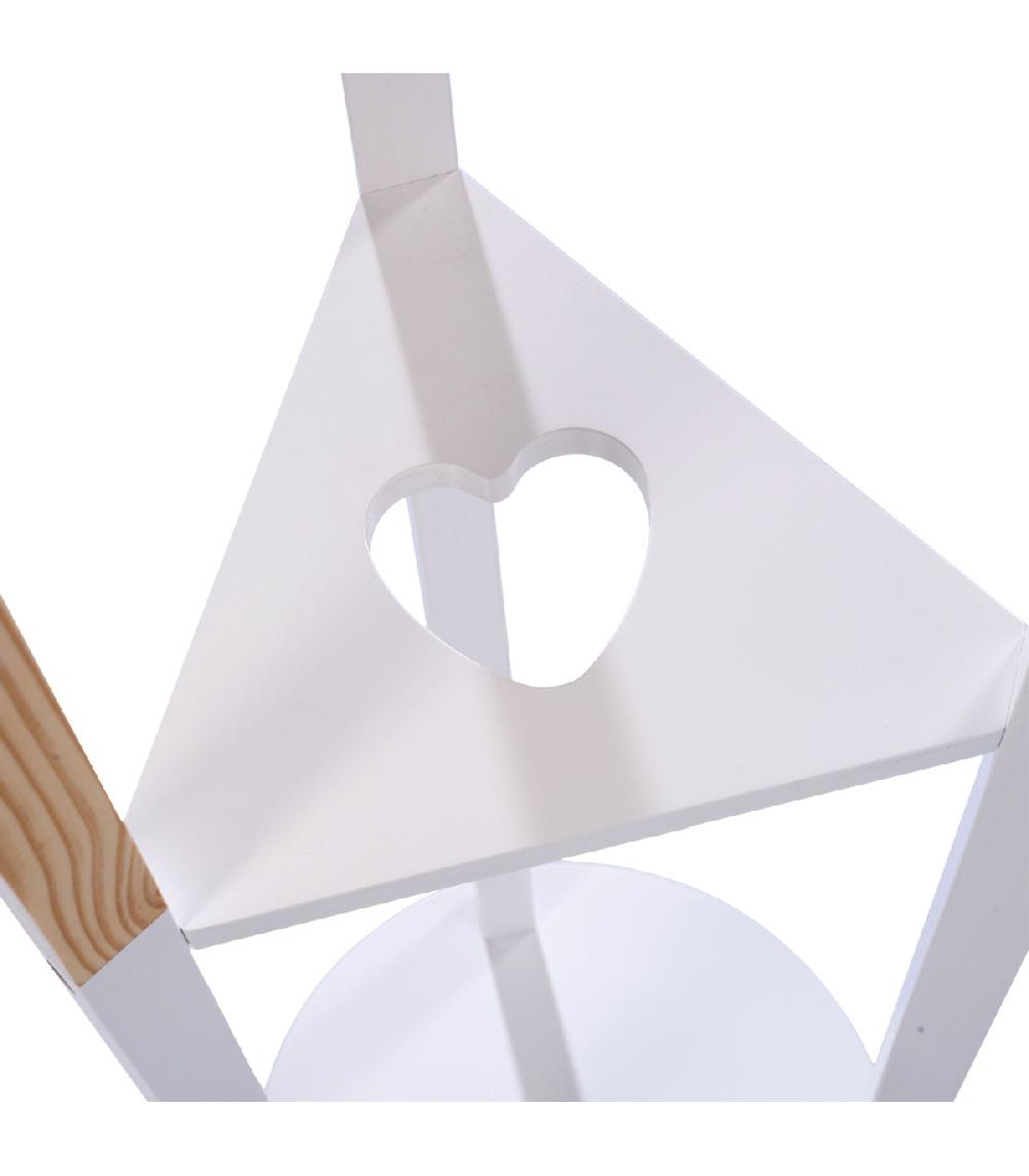 Wadiga Portemanteau Enfant Bois Naturel Et Blanc 30x30x135cm