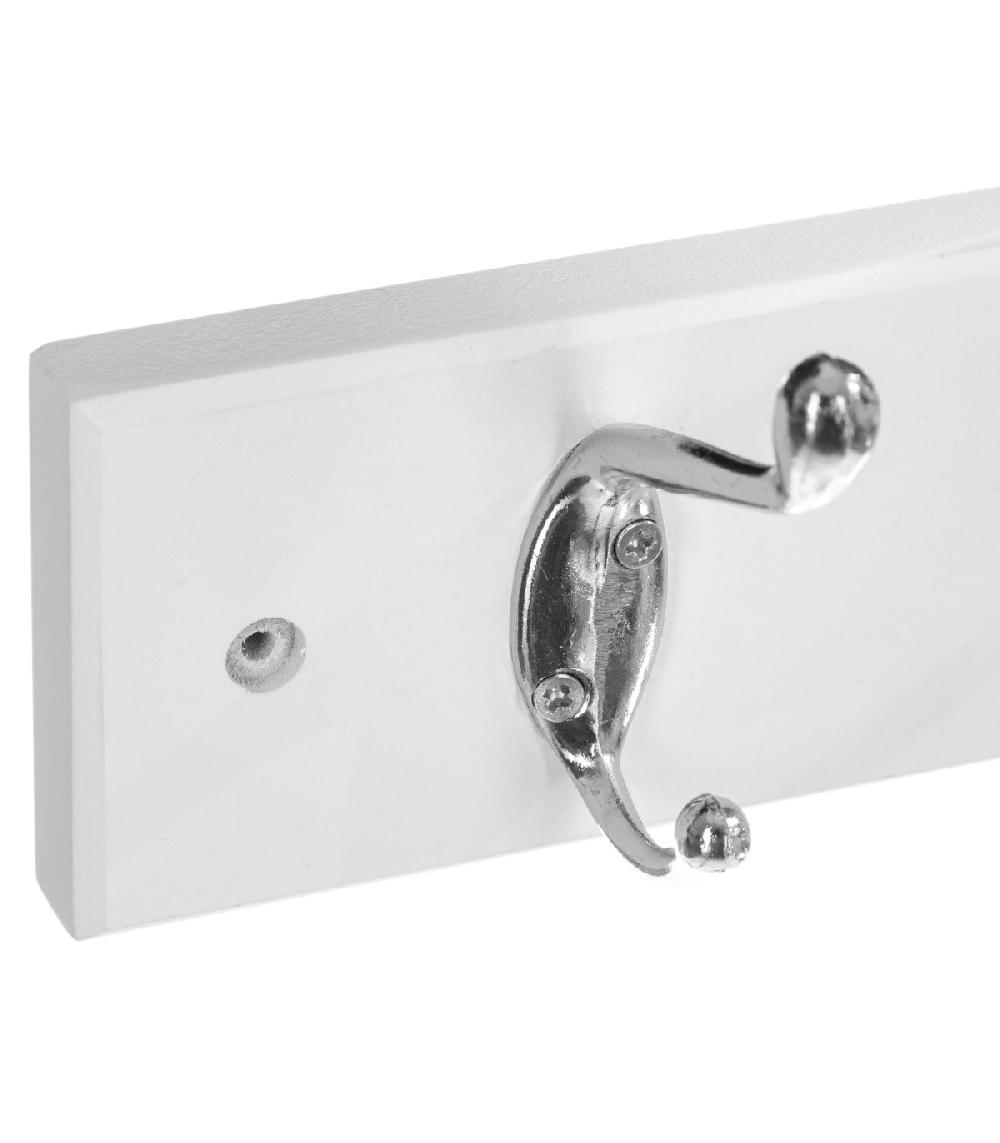 Wadiga Portemanteau Mural 4 Accroches Blanc - 42x7x9.3cm