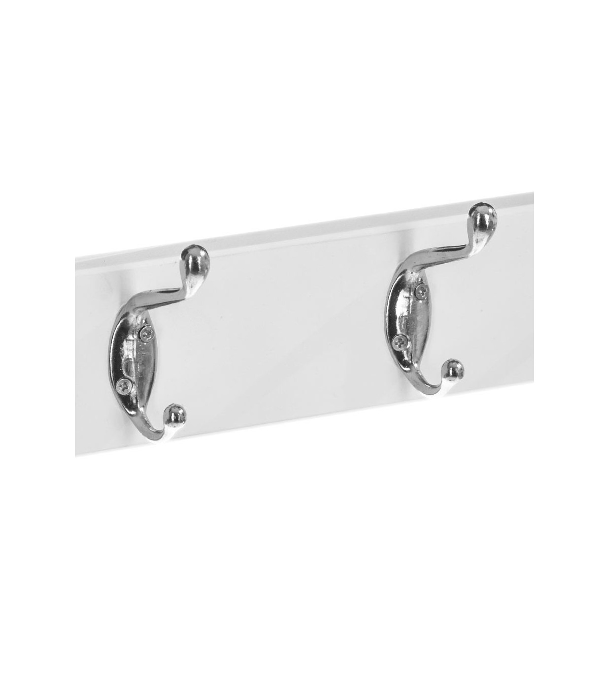 Wadiga Portemanteau Mural 4 Accroches Blanc - 42x7x9.3cm