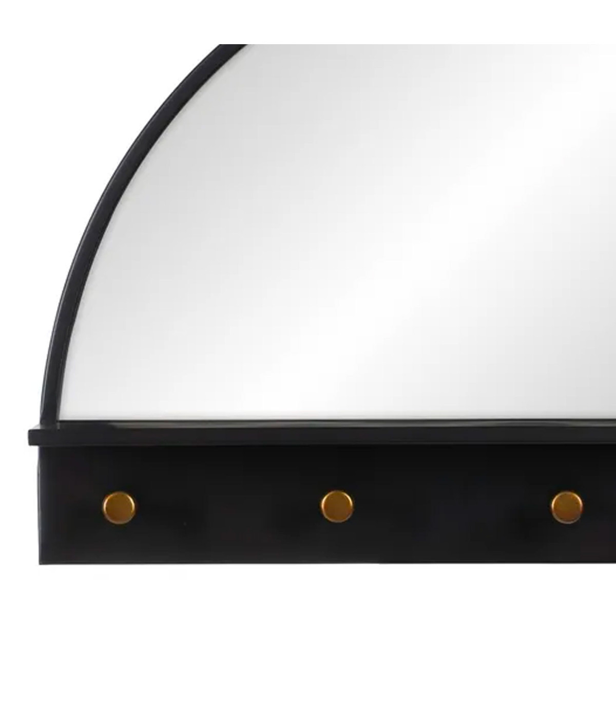 Wadiga Portemanteau Mural 5 Accroches Avec Miroir Et étagère 69x11.5x43cm