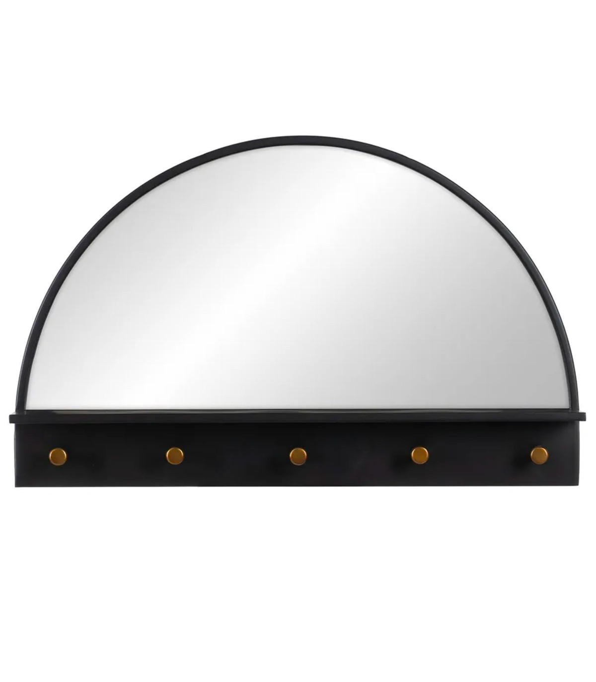 wadiga Portemanteau mural 5 accroches avec miroir et étagère 69x11.5x43cm