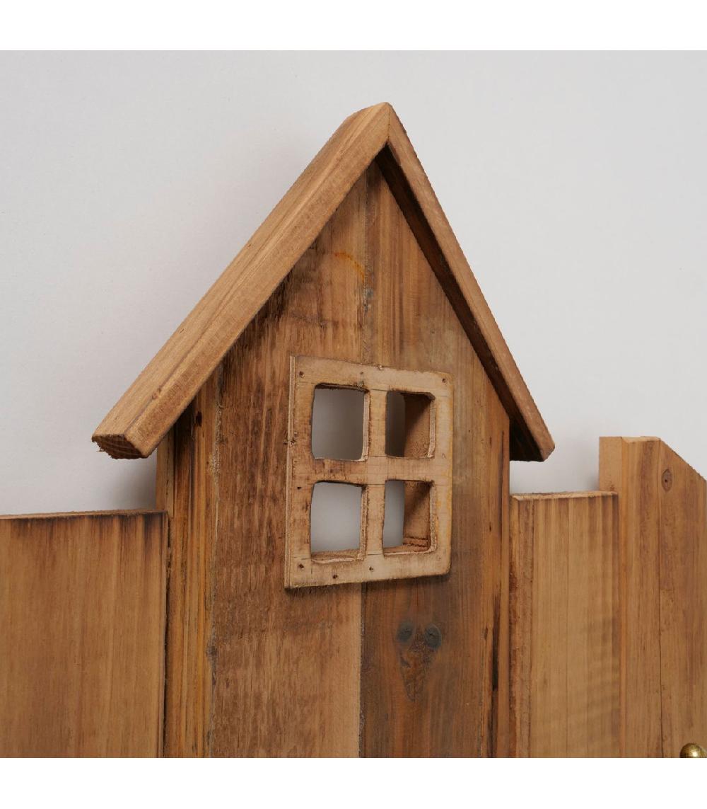 Wadiga Portemanteau Mural 7 Accroches Bois Et Métal 54x34x9cm